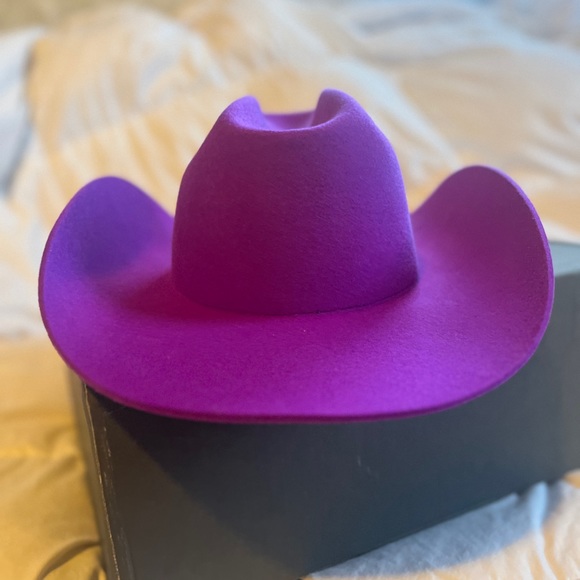 Hurricane “The Harvey” Wool Cowboy hat in color Purple - Picture 4 of 6